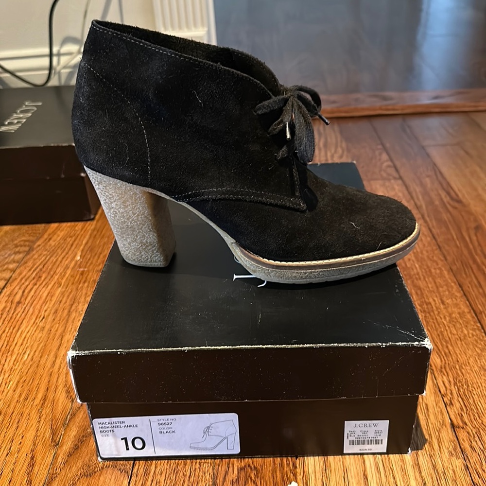 Slightly worn Jcrew black Macalister high heel ankle boots